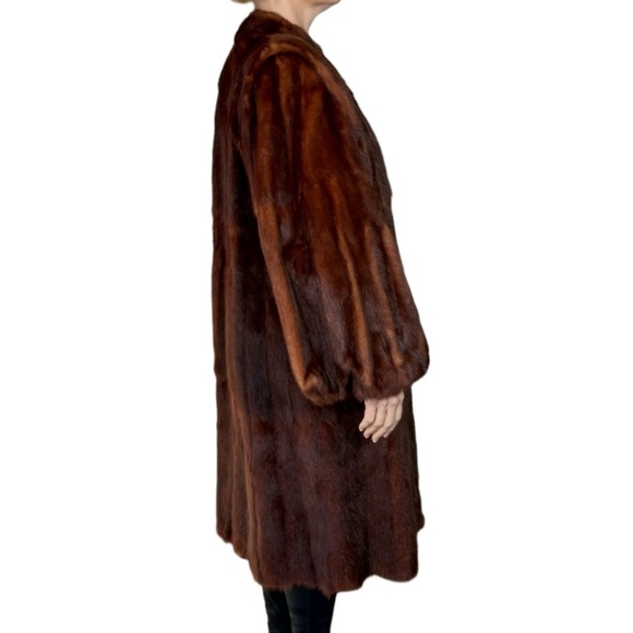 1940’s MINK RED R.J.& NEYMAR Exclusive Stylist LAC Runway 3/4th Length Natural - Picture 9 of 16
